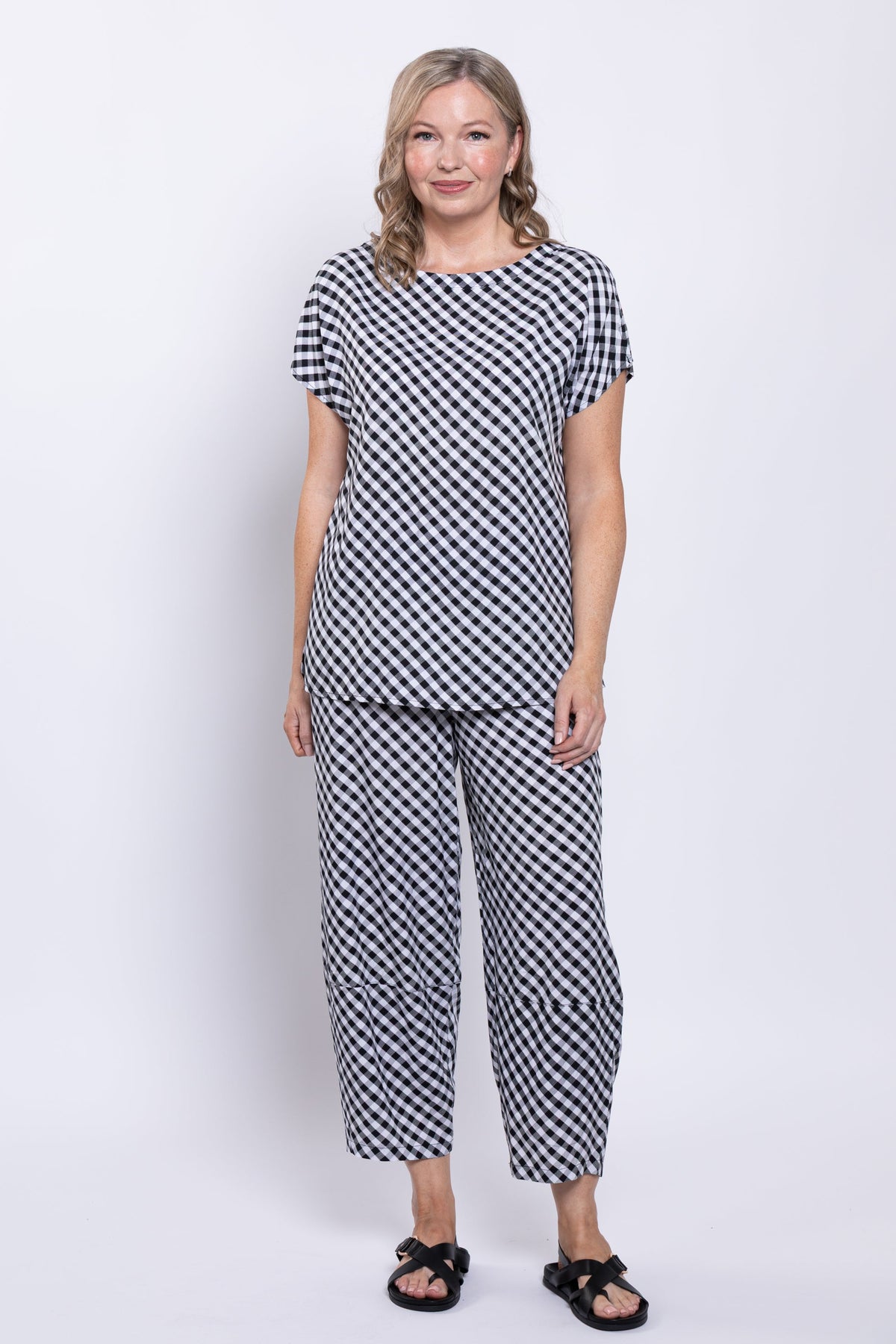Boardwalk Pant, BW Gingham, Linen Bamboo