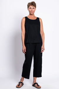 Ferris Tank, Black, Linen Viscose