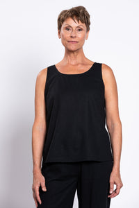 Ferris Tank, Black, Linen Viscose