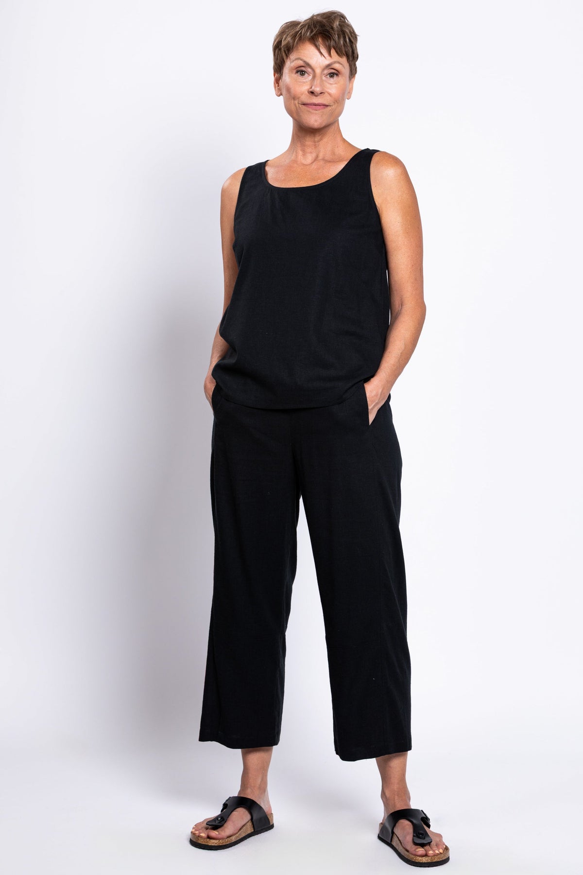 Boardwalk Pant, Black, Linen Viscose