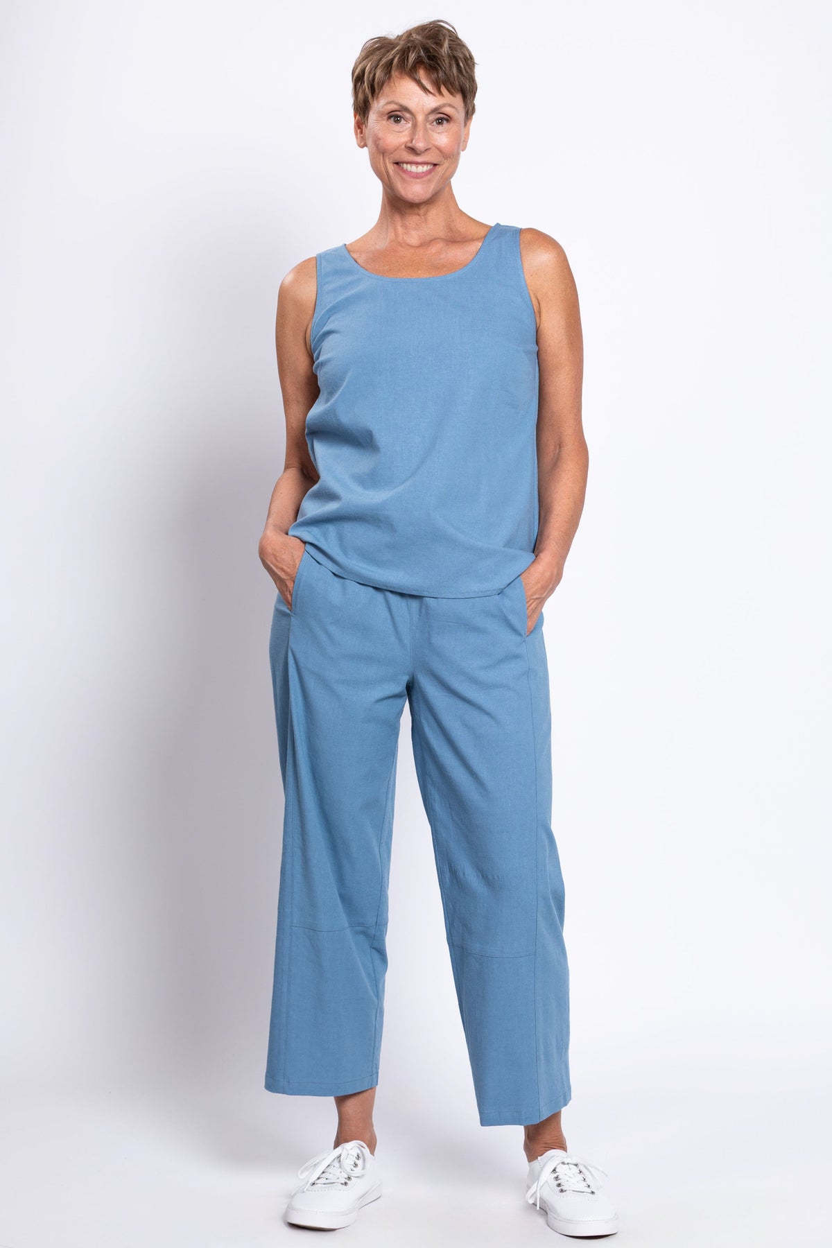Boardwalk Pant, Soft Denim, Linen Viscose