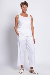 Boardwalk Pant, White, Linen Viscose