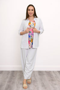 Boardwalk Pant, White, Linen Viscose