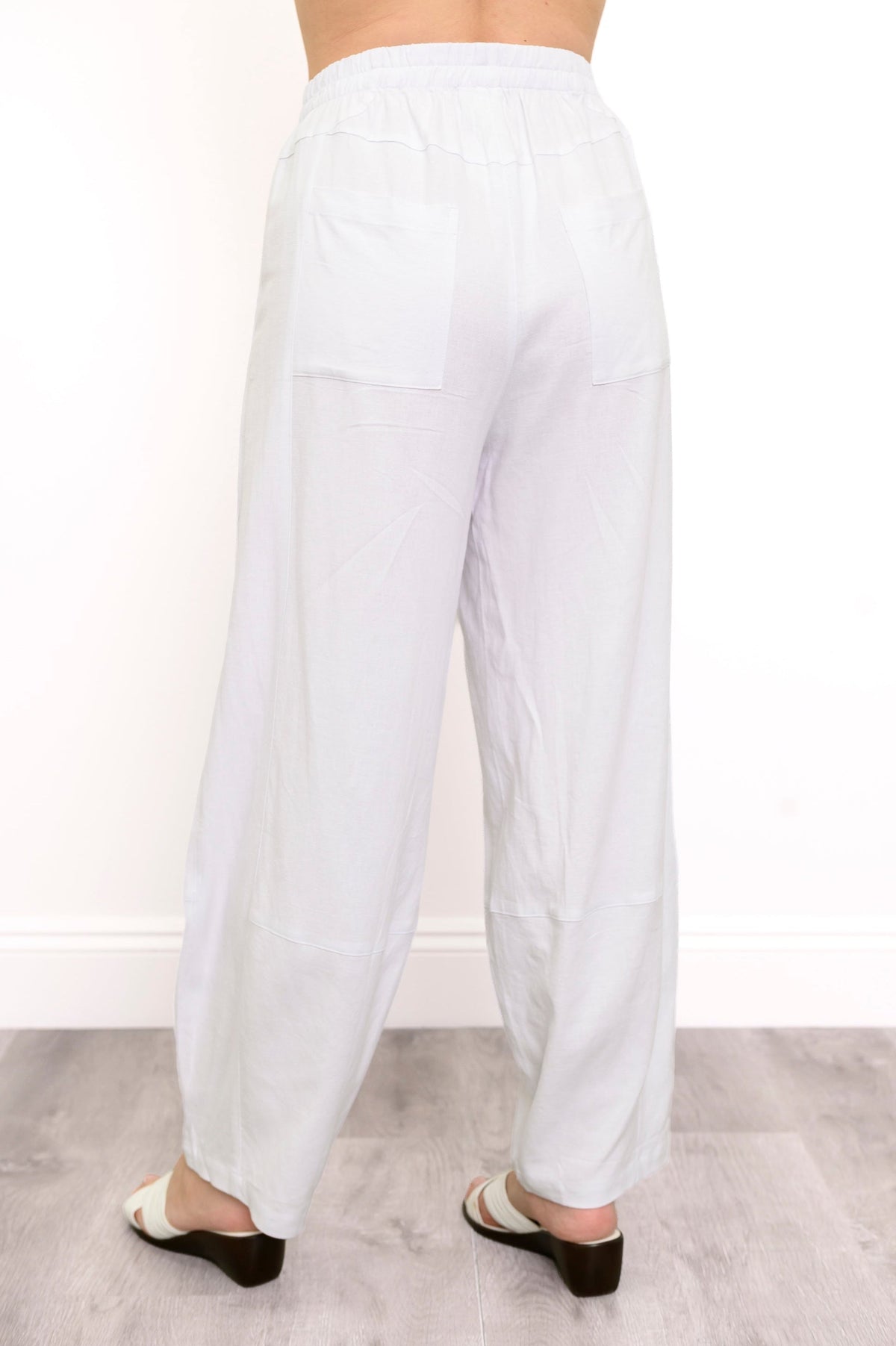 Boardwalk Pant, White, Linen Viscose