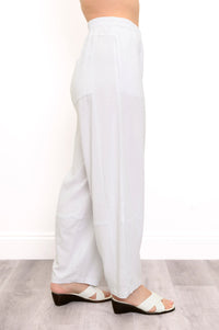 Boardwalk Pant, White, Linen Viscose
