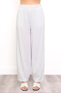 Boardwalk Pant, White, Linen Viscose