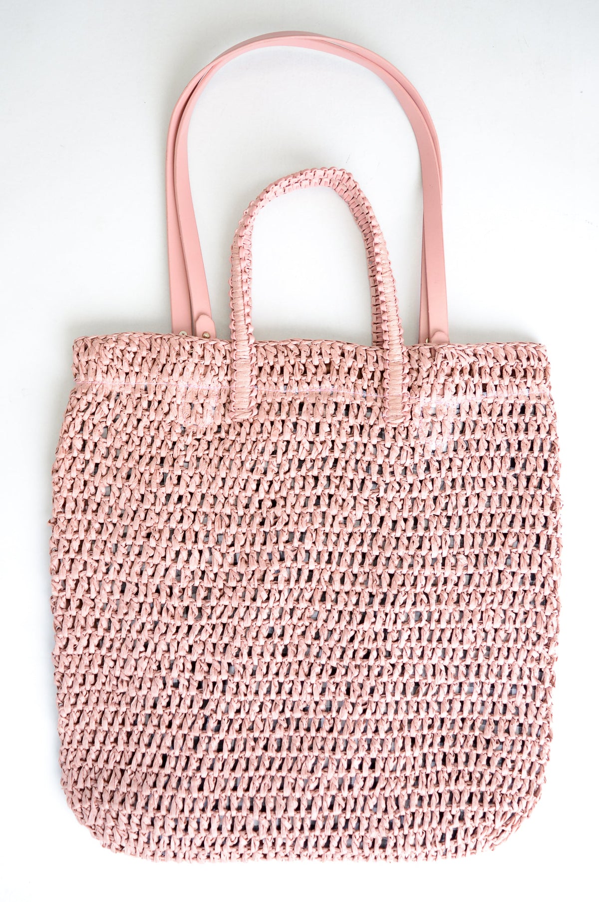 Bonati Handbag, Pink, Rattan