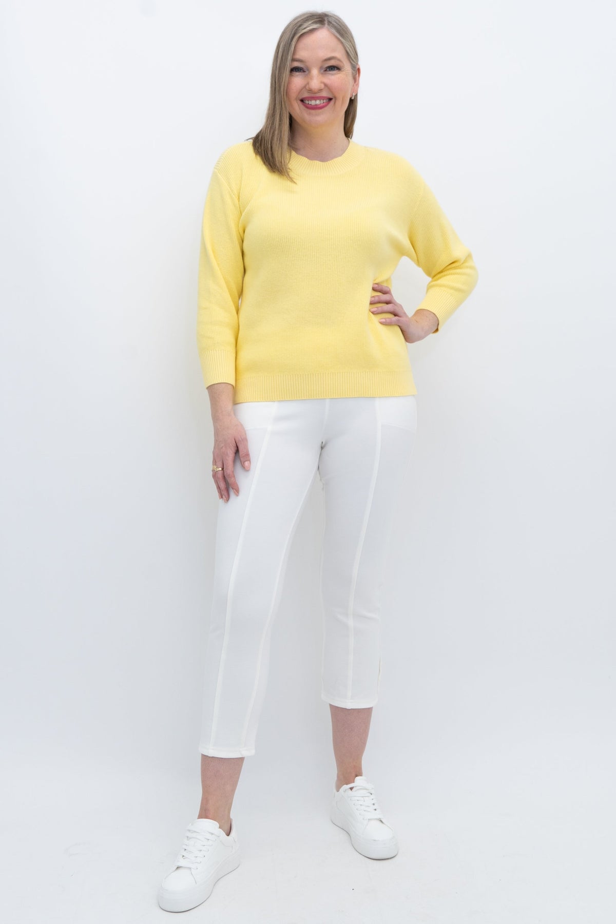 Brooklyn Sweater, Yellow, Cotton
