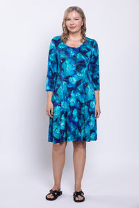 Callie 3/4 Dress, Ocean Reef, Bamboo