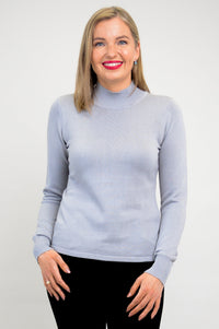 Cameron Sweater, Sleet Grey, Bamboo Cotton