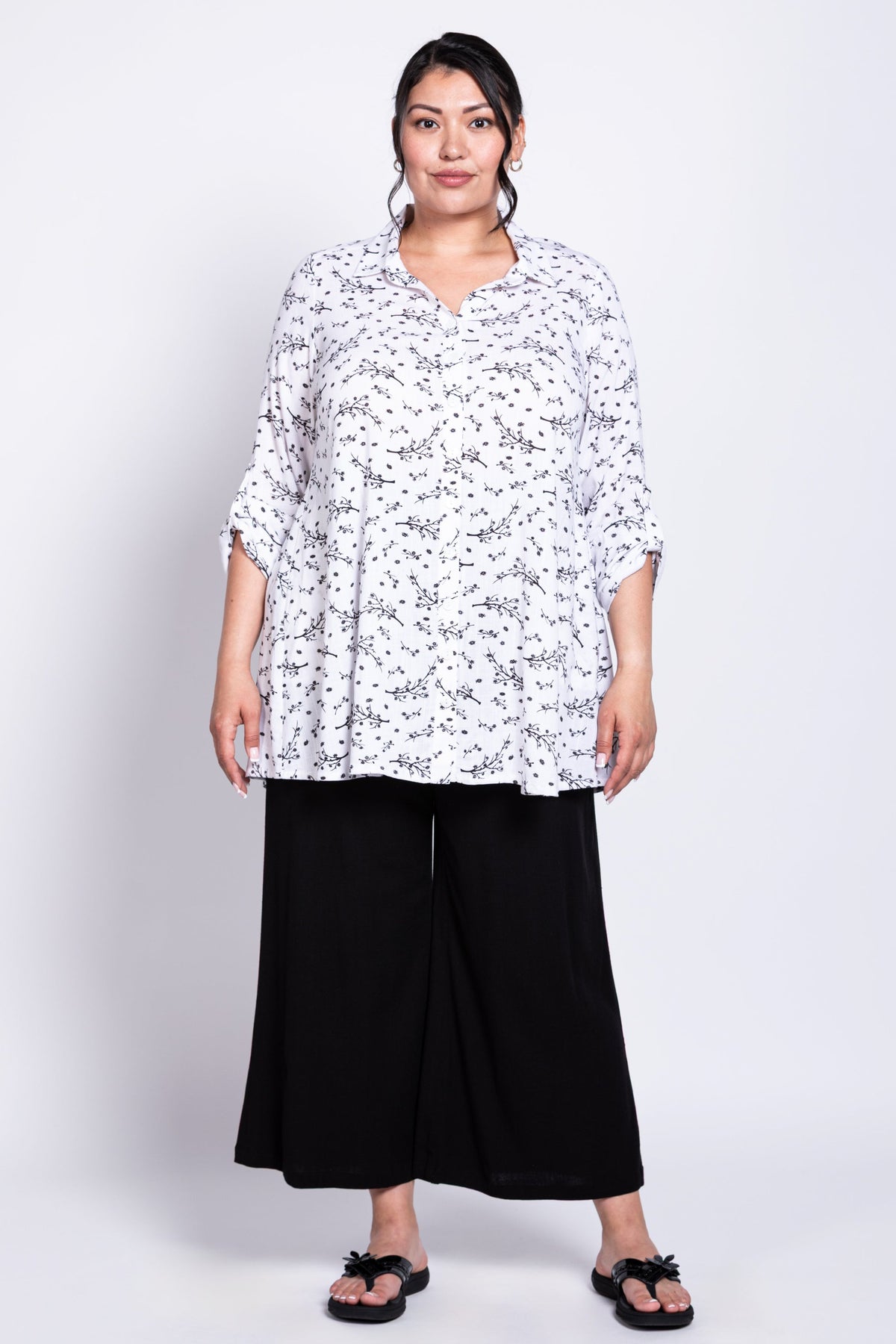 Celine Blouse, BW Twiggy, Linen Bamboo
