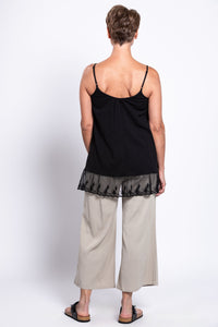 Chantilly Lace, Black, Linen Bamboo