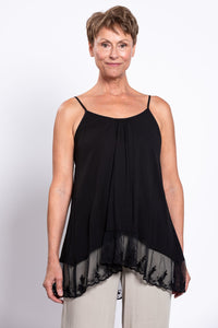 Chantilly Lace, Black, Linen Bamboo