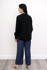 Charlie Blouse, Black, Linen Viscose