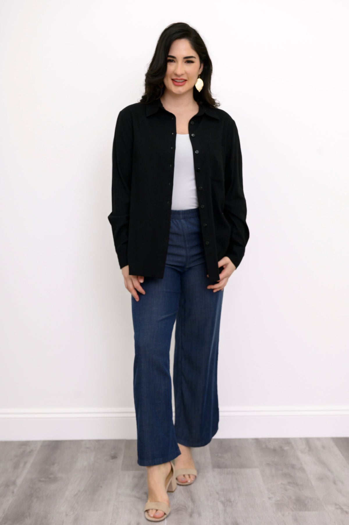 Charlie Blouse, Black, Linen Viscose