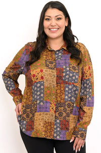 Charlie Blouse, Fall Picnic, Linen Bamboo