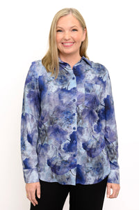 Charlie Blouse, Floral Mist, Linen Bamboo