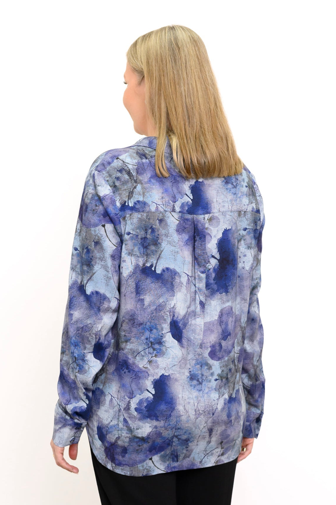 Charlie Blouse, Floral Mist, Linen Bamboo