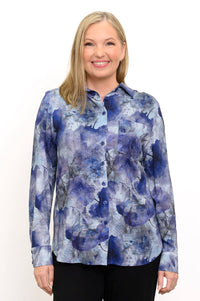 Charlie Blouse, Floral Mist, Linen Bamboo