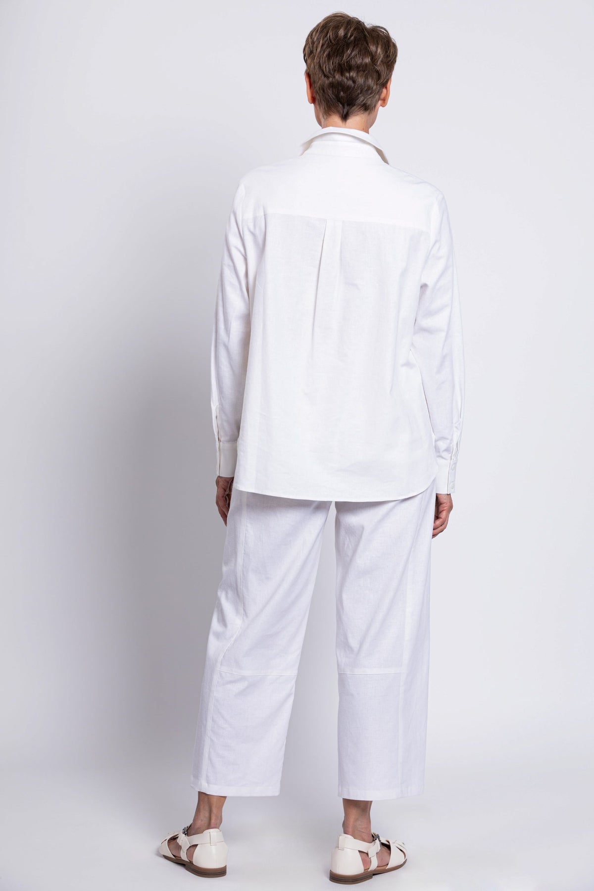 Charlie Blouse, White, Linen Viscose