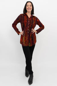 Cindy L/S Blouse, Multi Mesh