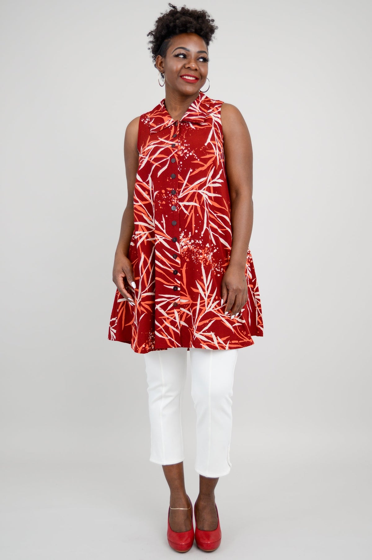 Cissy Tank, Palm Burgundy- Final Sale