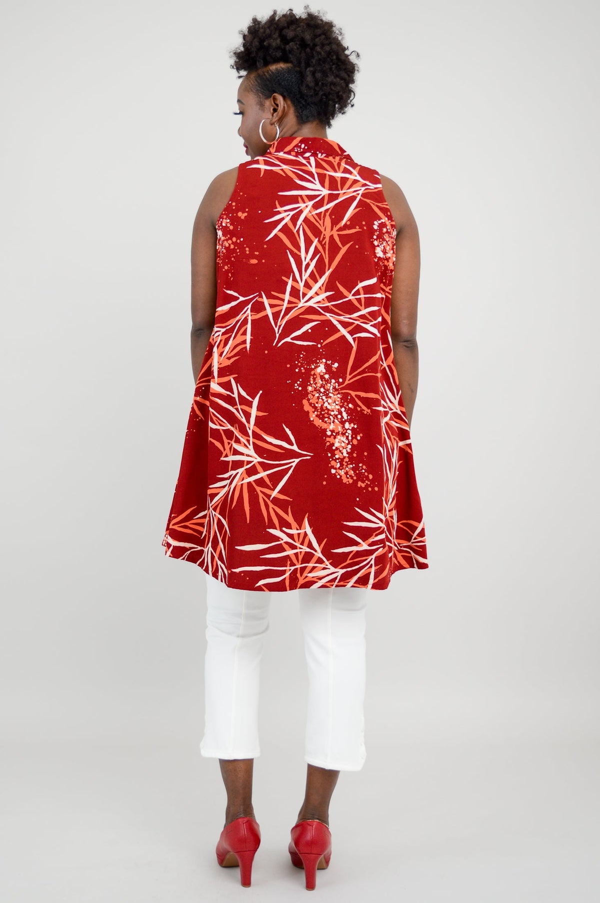 Cissy Tank, Palm Burgundy- Final Sale