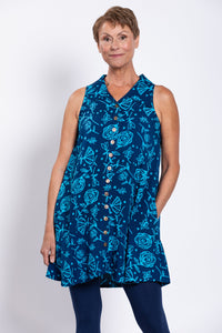 Cissy Tank, Indigo Floral