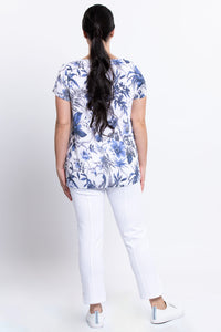 Clara Top, Peri Palm, Linen Bamboo