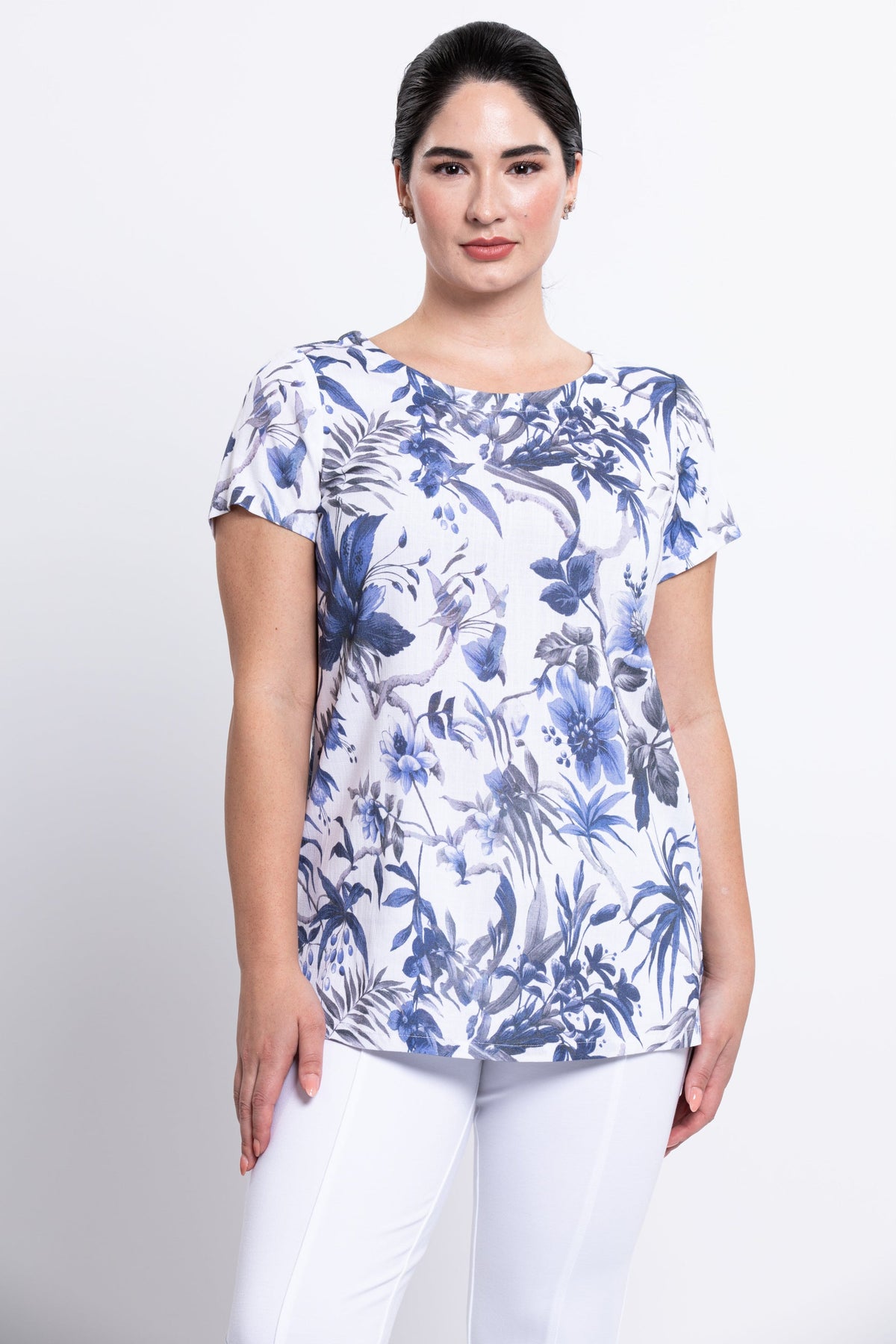 Clara Top, Peri Palm, Linen Bamboo