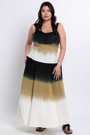 Comfy Skirt, Black Dip-Dye