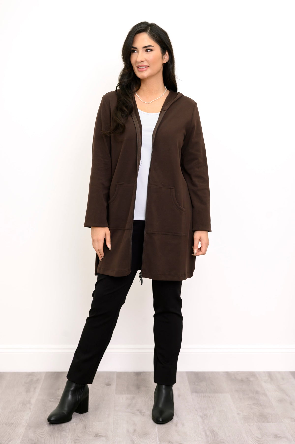 Cortes Jacket, Black Coffee, Bamboo Fleece