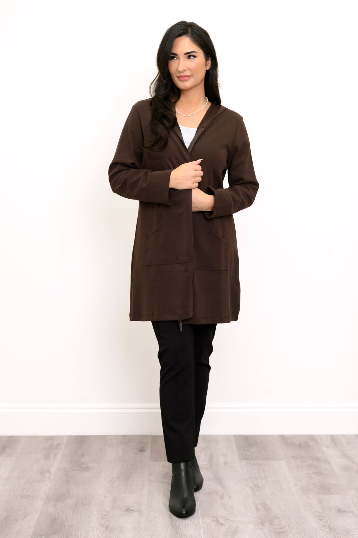 Cortes Jacket, Black Coffee, Bamboo Fleece