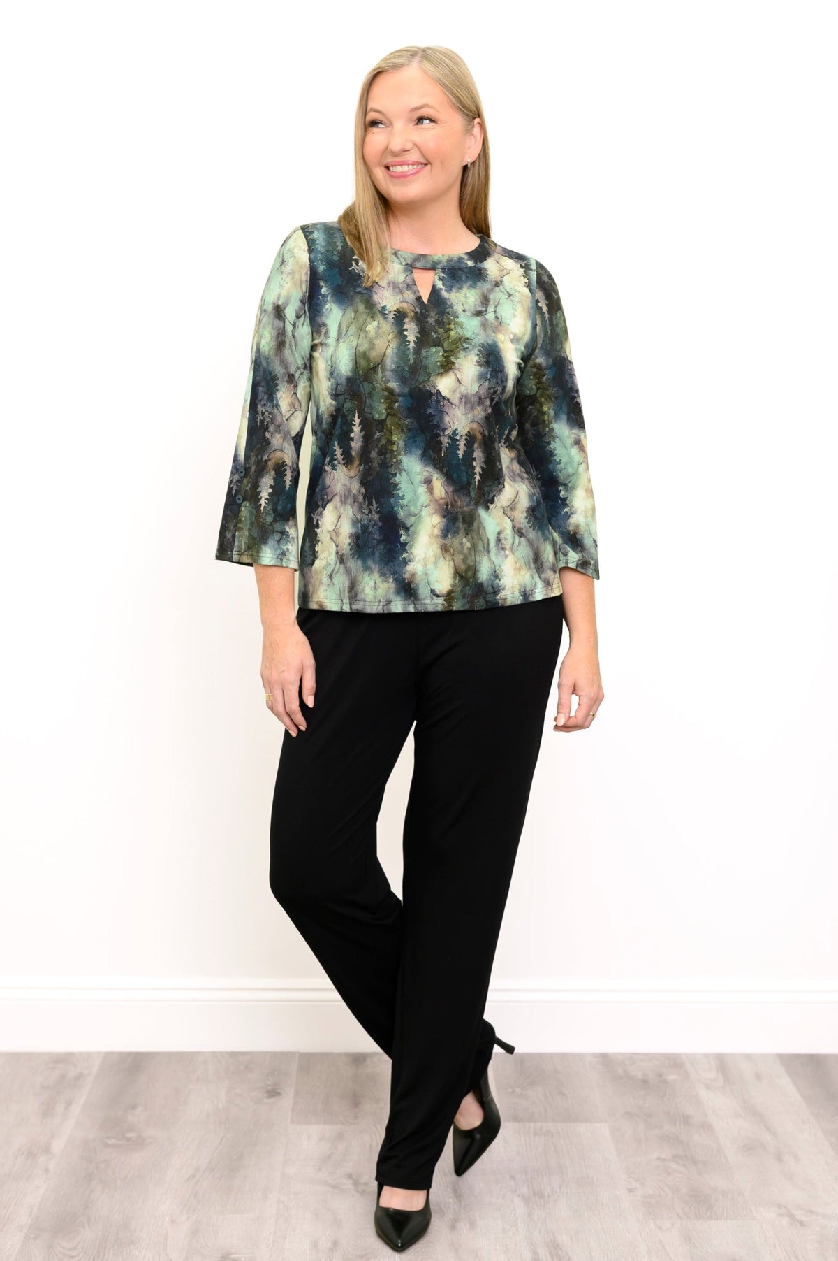 Dalia Top, Winter Leaves, Bamboo