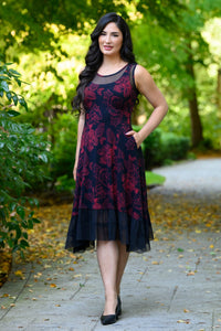 Danube Dress, Floral Trace, Bamboo