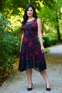 Danube Dress, Floral Trace, Bamboo
