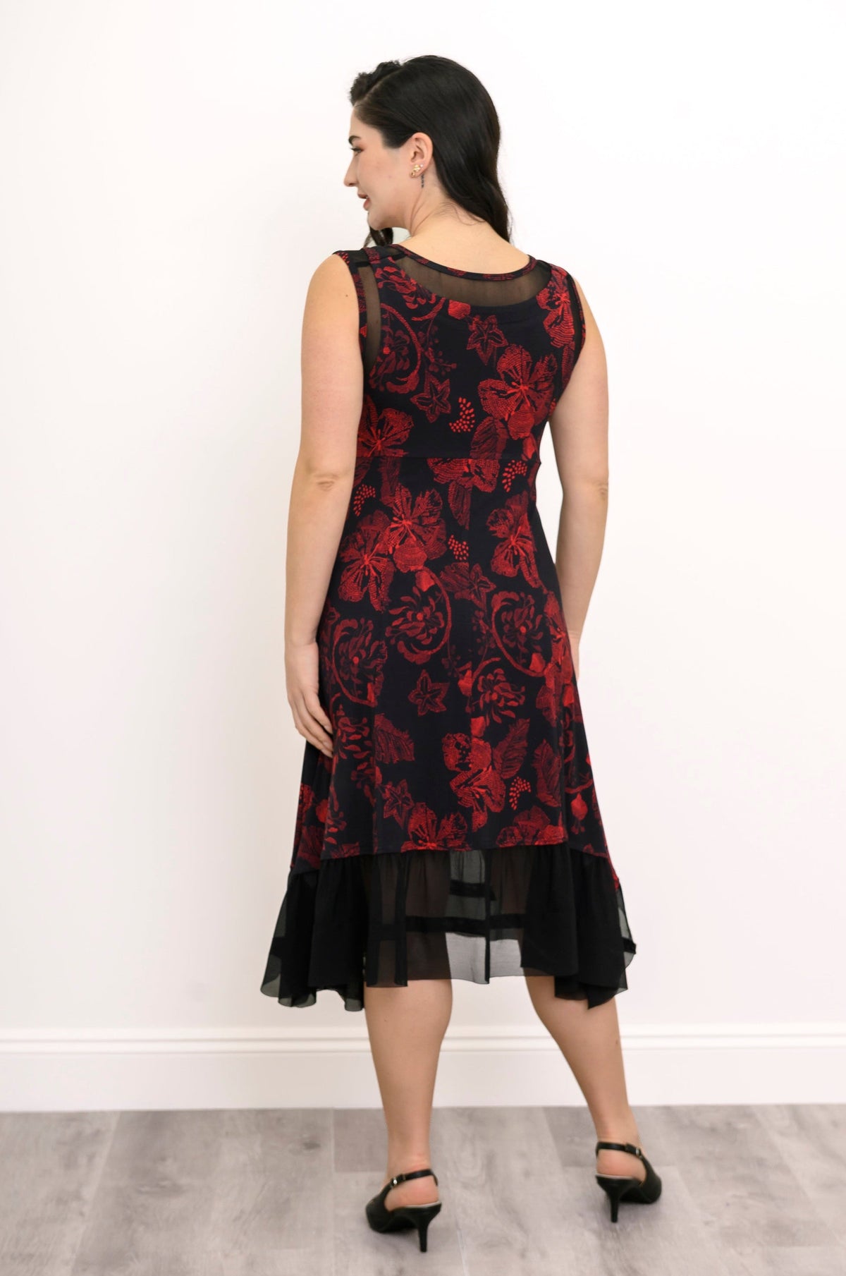 Danube Dress, Floral Trace, Bamboo