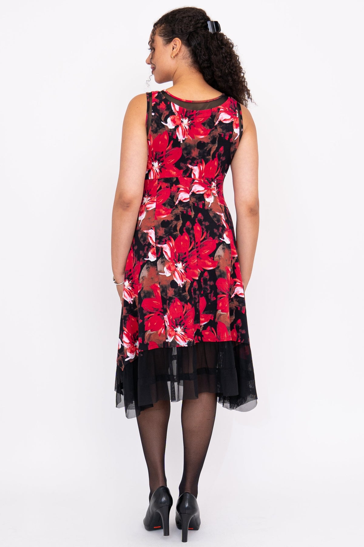 Danube Dress, Lipstick Poinsetta, Bamboo