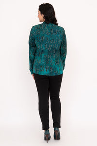 Debbie L/S Top, Teal Rune, Bamboo