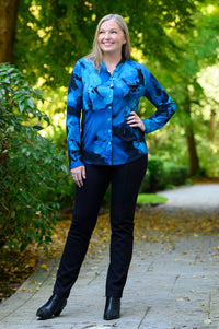 Debbie Long Sleeve Top, Blue Space, Bamboo