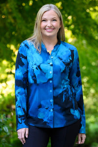 Debbie Long Sleeve Top, Blue Space, Bamboo