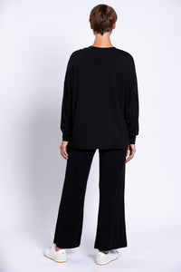 Denny Top, Black, French Terry
