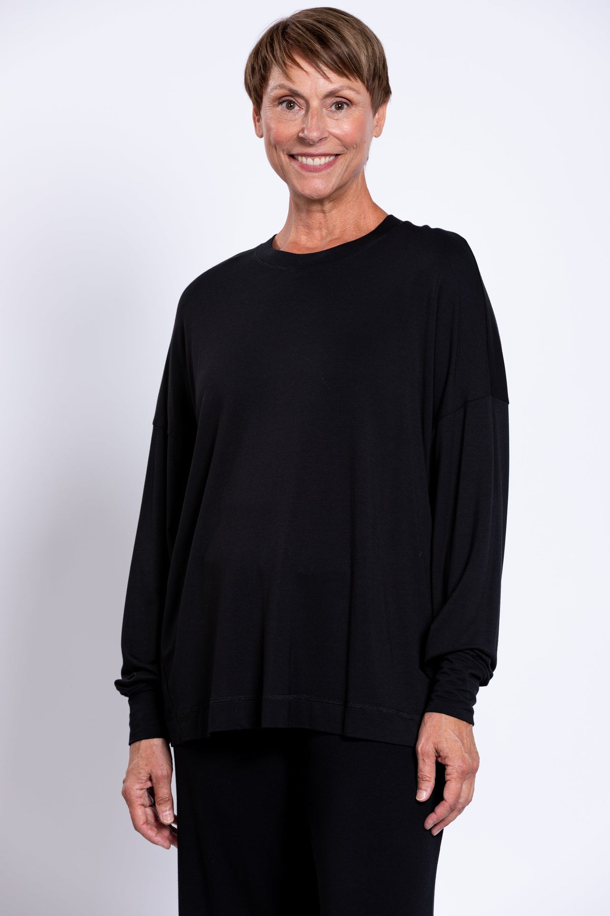 Denny Top, Black, French Terry