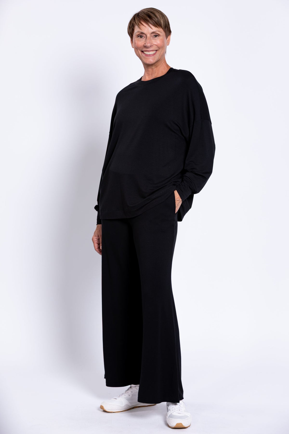 Denny Top, Black, French Terry