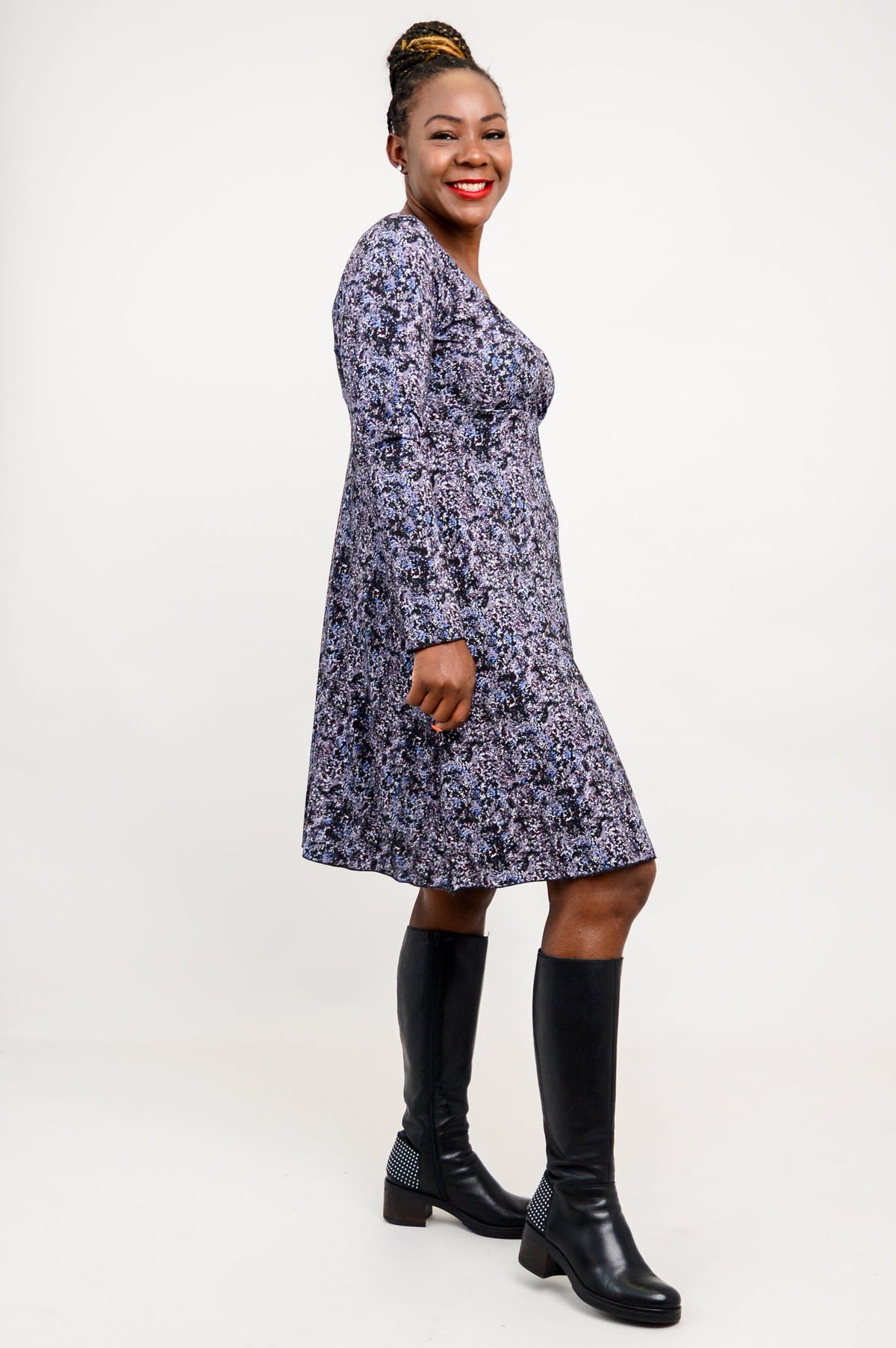 Denver Dress, Blue Space, Bamboo - Final Sale