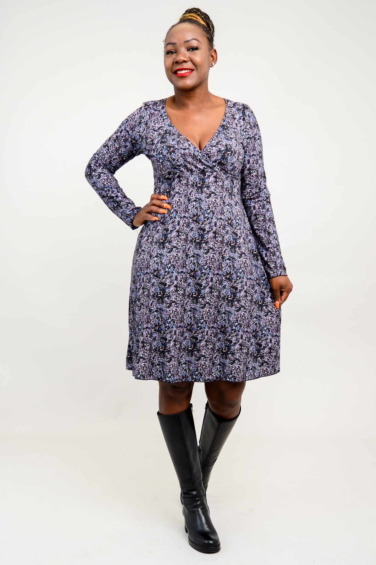 Denver Dress, Blue Space, Bamboo - Final Sale