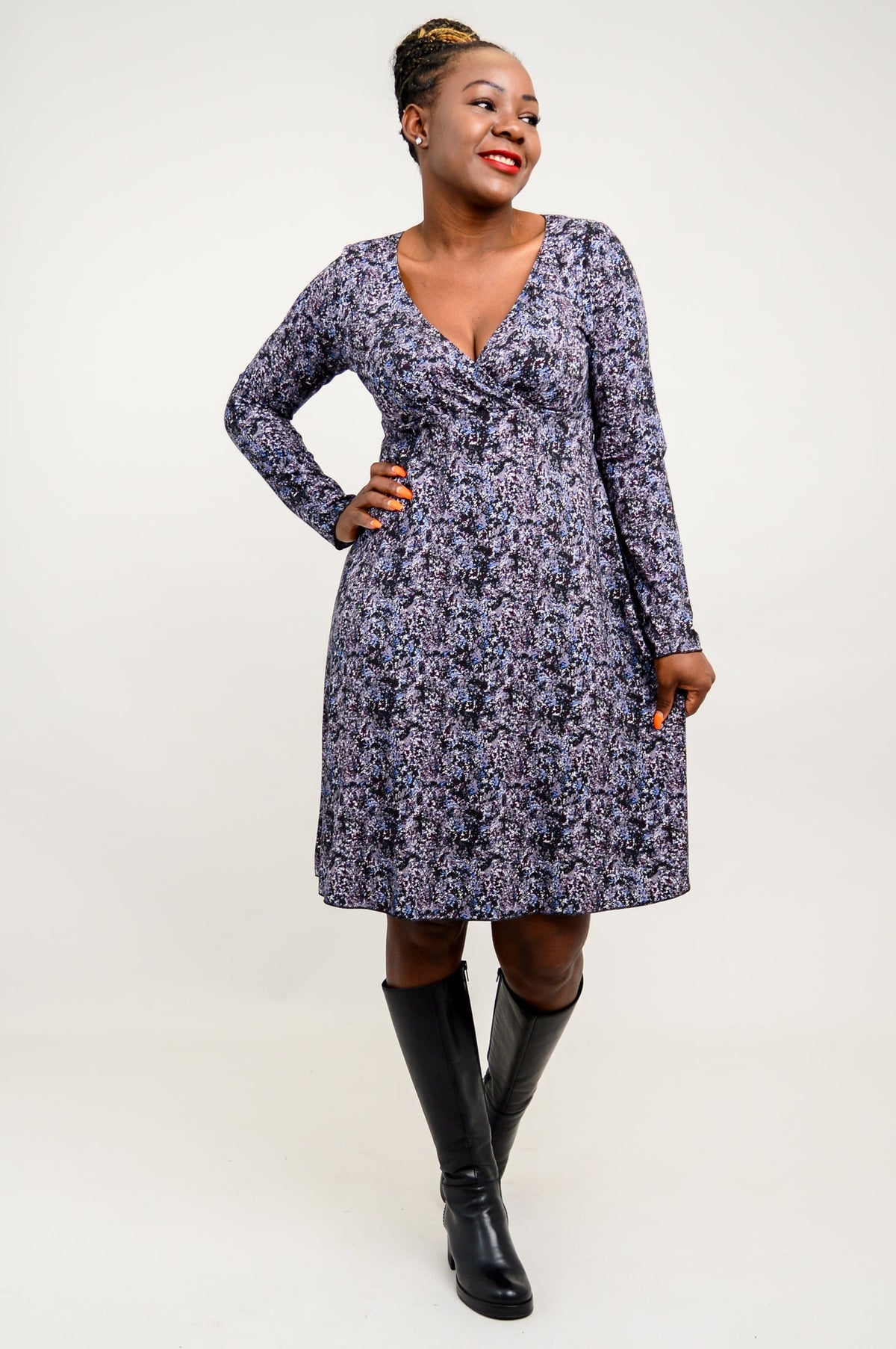 Denver Dress, Blue Space, Bamboo - Final Sale