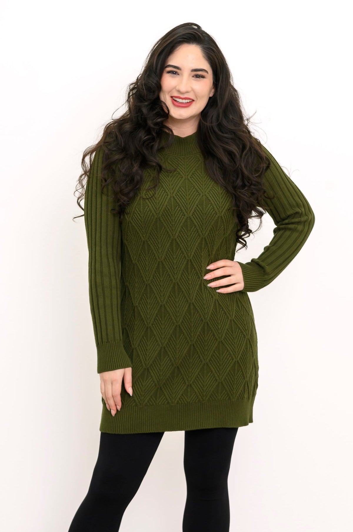 Dina Sweater, Vintage Green, Cotton