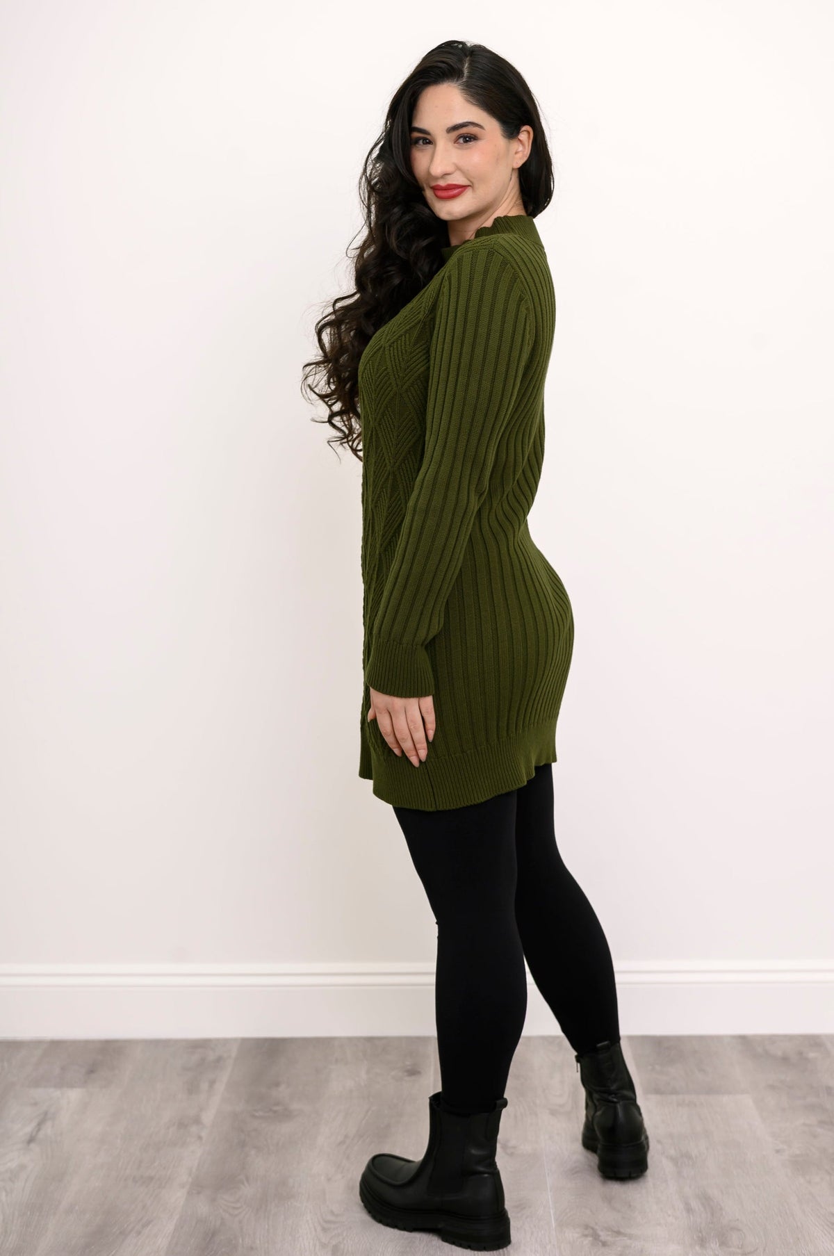Dina Sweater, Vintage Green, Cotton