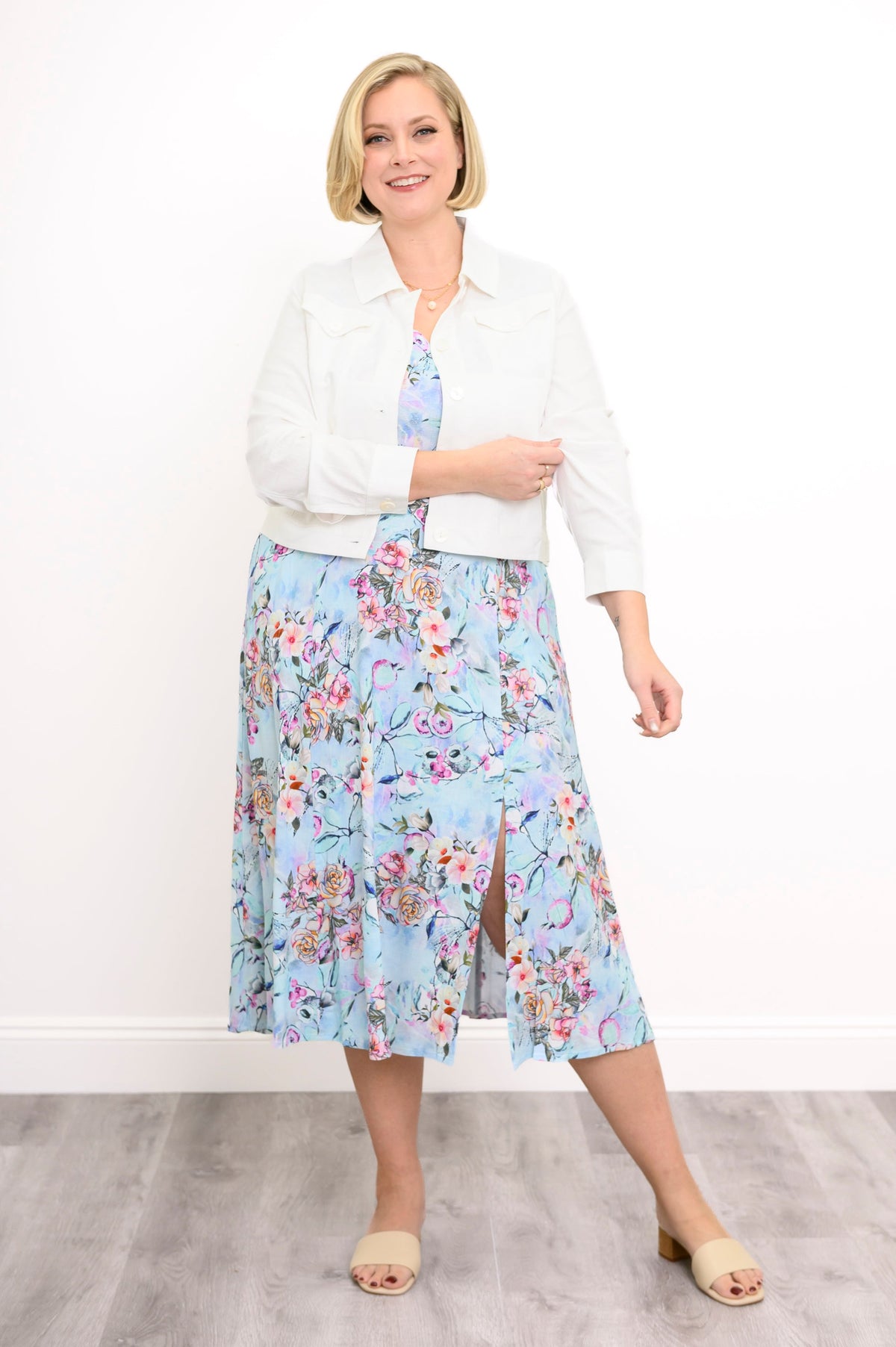 Elena Dress, Teal Nectar, Linen Bamboo